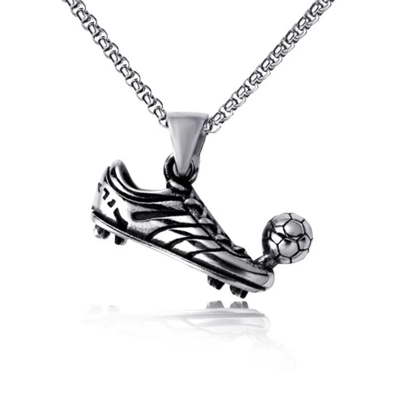 Sport Shoe Football Pendant Necklace Hip Hop Gold Plated Sneaker Necklaces For Men Jewelry Gifts