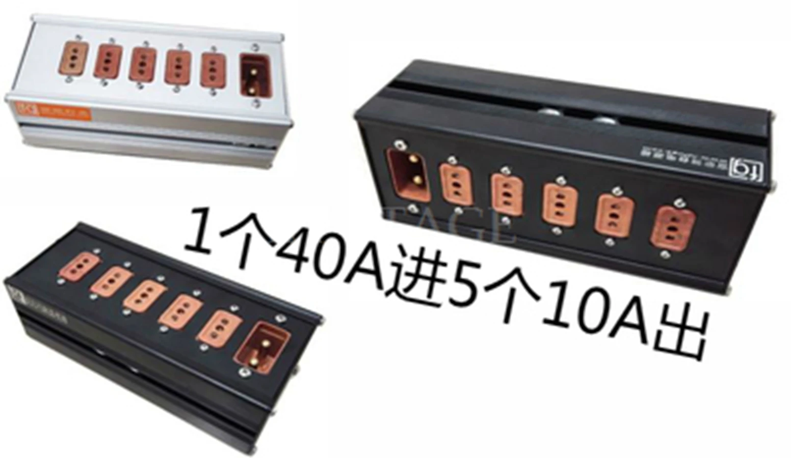 6-Way Socket Junction Box Through Power  Bakelite Plug