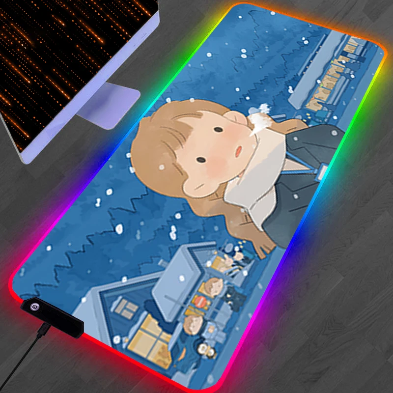 

RGB светодиодный коврик для мыши, резиновый удлиненный коврик для ноутбука, настольный коврик для мыши, коврик для компьютерной геймера, аксессуары для ПК, коврик для клавиатуры машины желаний
