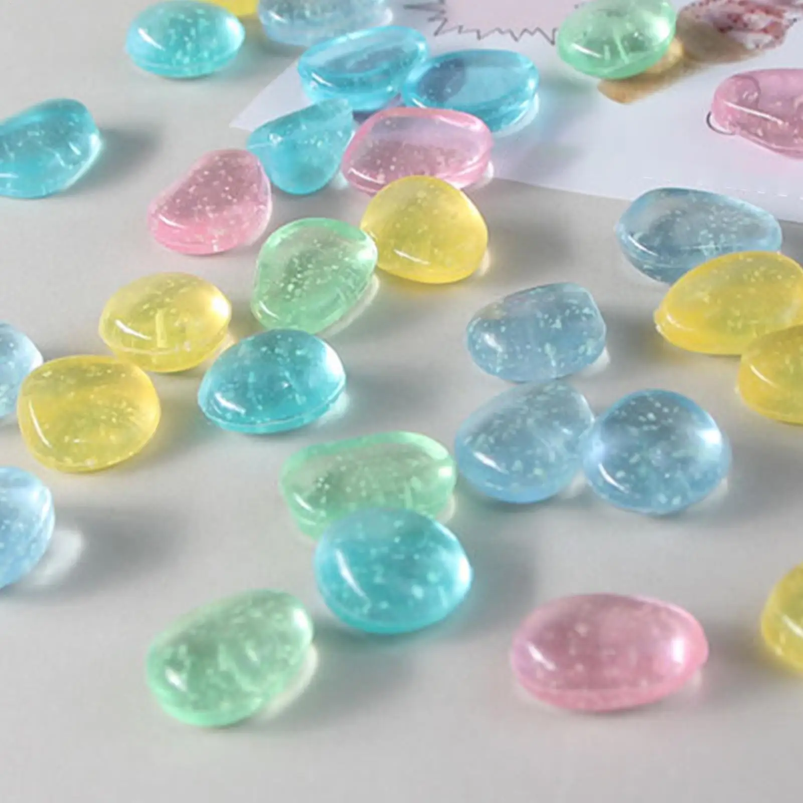 Glow in The Dark Pebbles aquarium fish tank landscaping DIY handmade colored luminous stone Outdoor Luminous Gravel Decorations