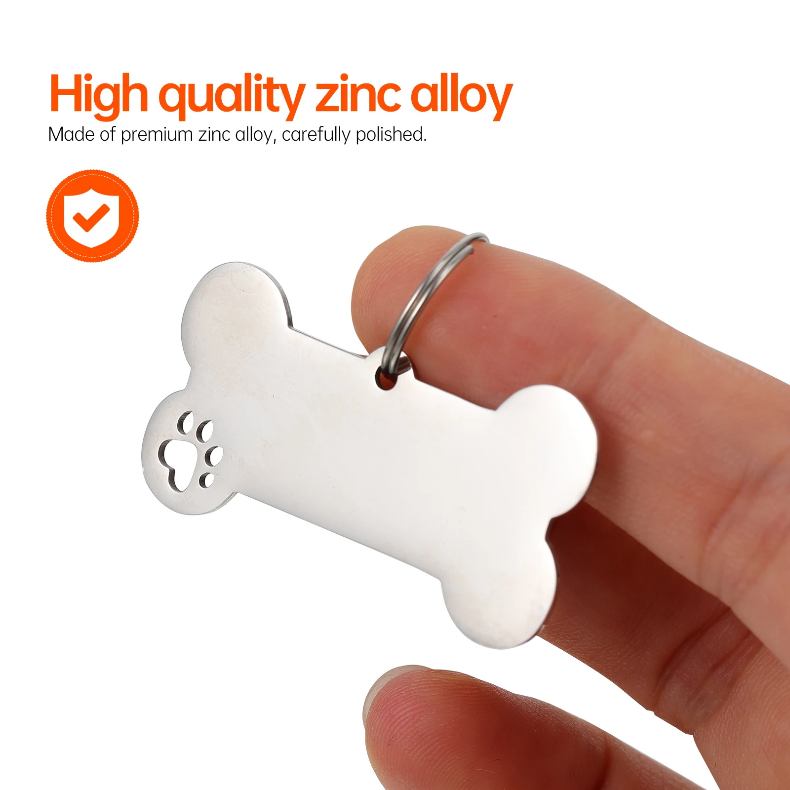 

Stainless Steel Dog ID Tags Pet Tag for Dogs Collar Engraved Puppy Nameplate Silver Color Durable Hanging Accessories