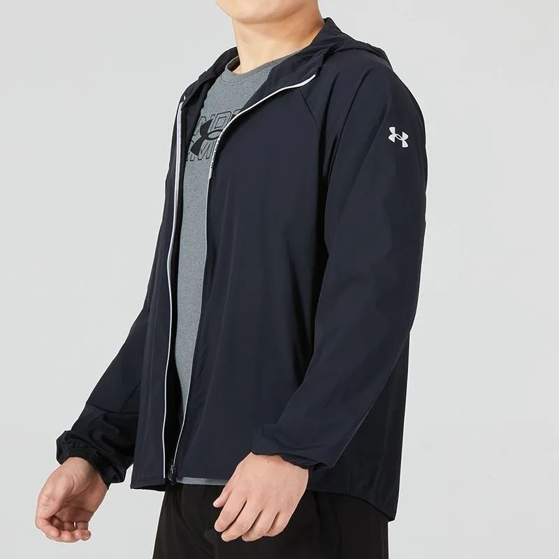 

Under Armour Mens Lightweight Jacket Summer Thin Running Training Outdoor Sun Protection Hooded Windbreaker Loose Fit Activewear