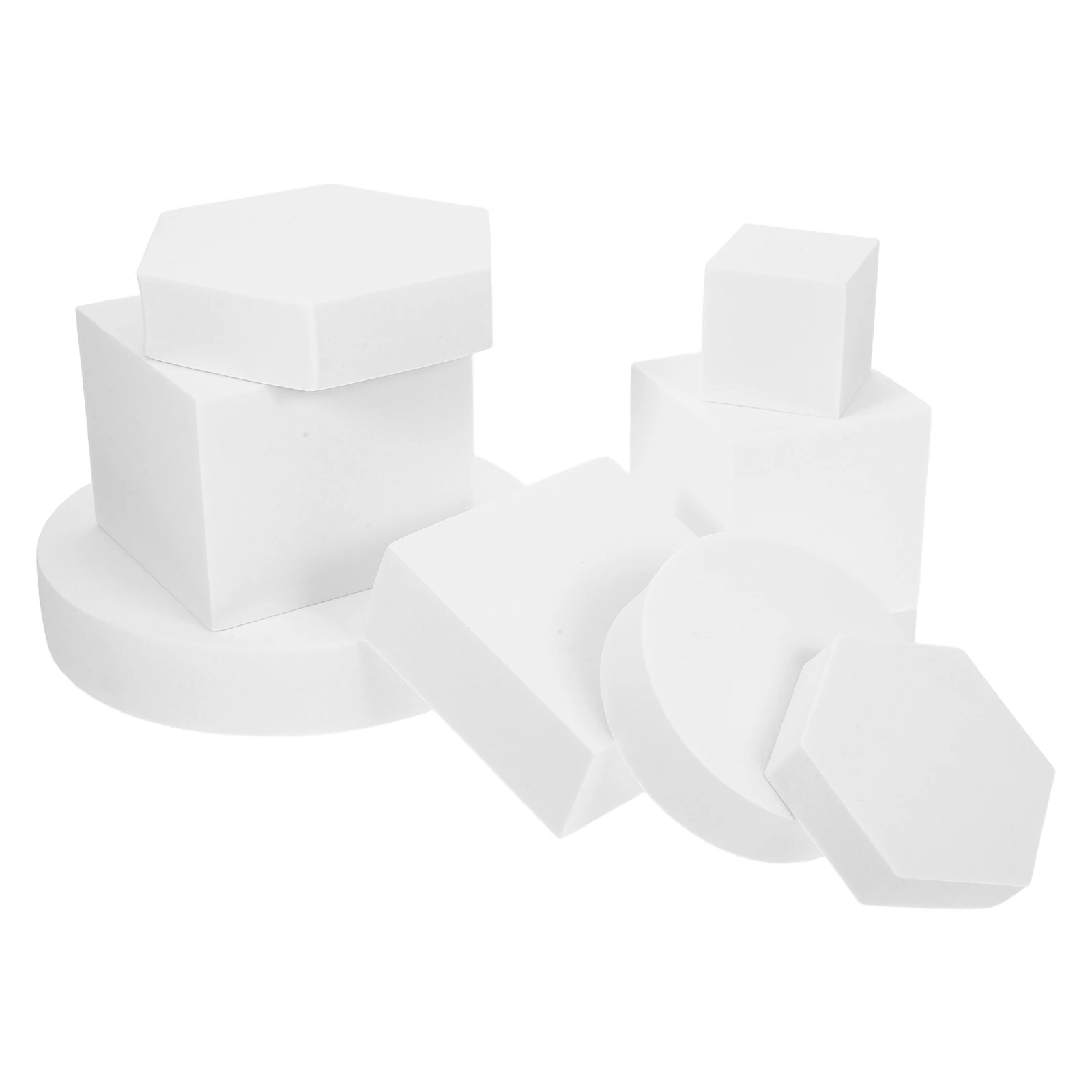 

8 Pcs Jewelry Geometric Cube Ornament Set Nail Salon Photo Props White Chair for Photoshoot