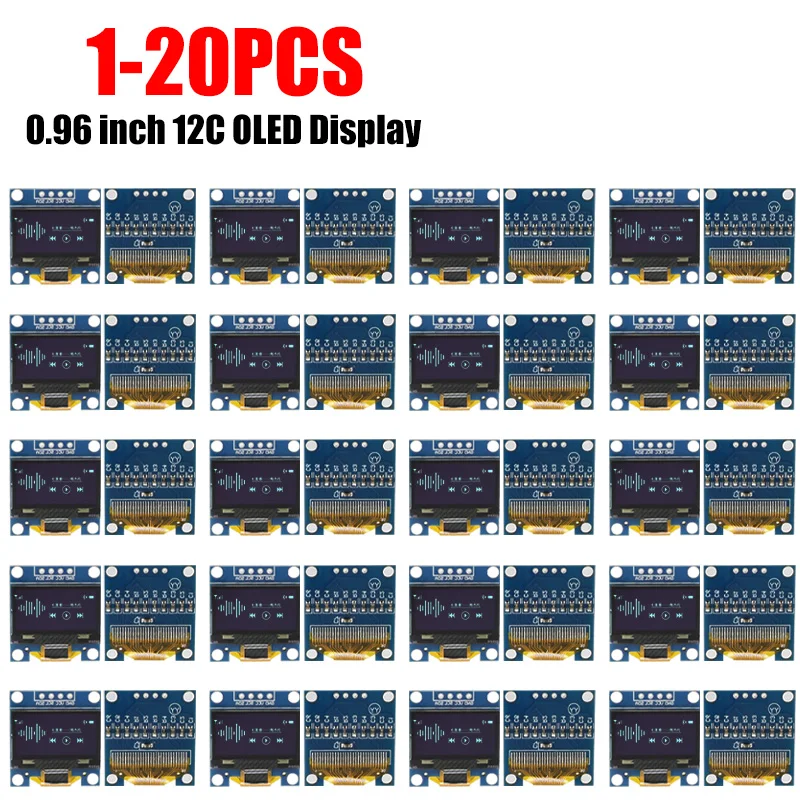 0.96 Inch OLED Display Module I2C IIC SPI Serial 128X64 SSD1306 LCD 3.3-5V 4 Pin White/Blue/Yellow Blue for Arduino