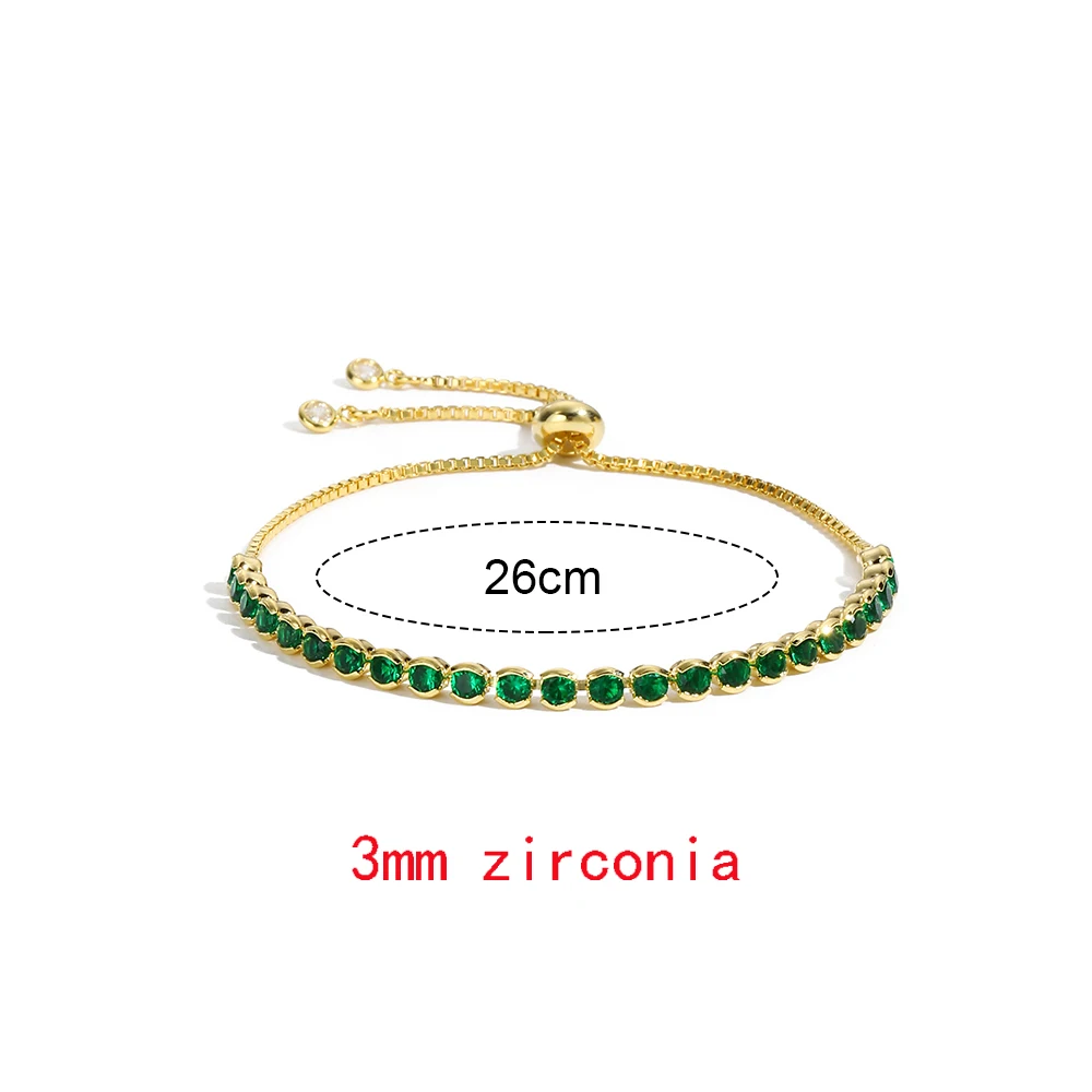 Luxus Smaragd Zirkonia CZ Tennis Armbänder für Frauen 18K Gold Überzogene Charme Grün Weibliche Armreifen Hochzeit Schmuck Geschenk