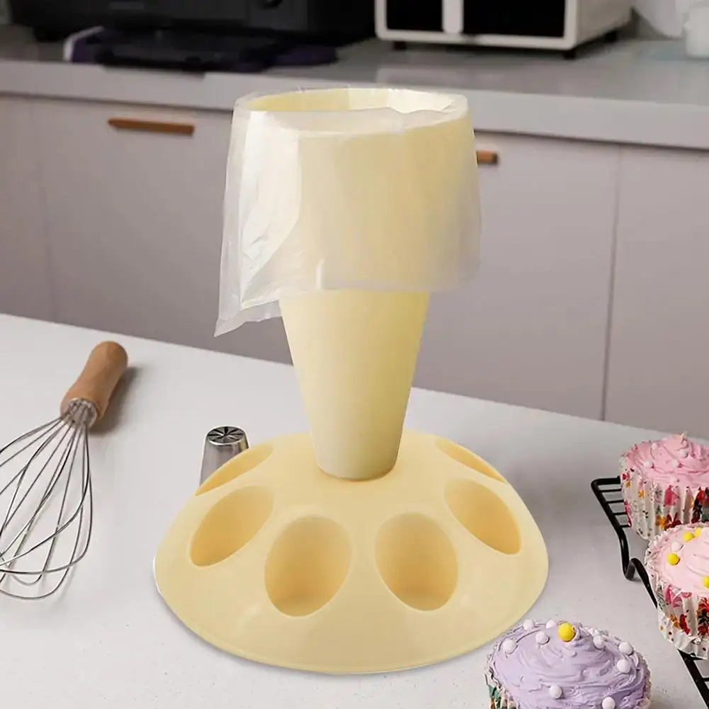 Piping Bag Stand With 8 Icing Nozzles Holders Base Cake Decorating Pastry Piping Holder Pastry Bag Supporter Baking Accessories