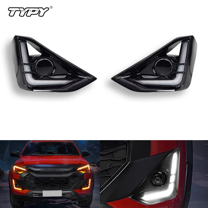 

TYPY автомобильные светодиодные DRL дневные ходовые огни для Isuzu D-max 2024 2025 индикатор указателей поворота автоаксессуары дневные огни фары