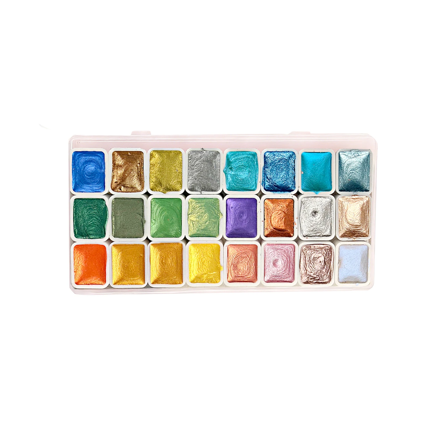24 Farben Schimmerndes Aquarellfarben-Set, tragbar, leicht, hochpigmentiert, Sternentöne, ideal für Künstler, schönes Weihnachtsgeschenk – Detail 4