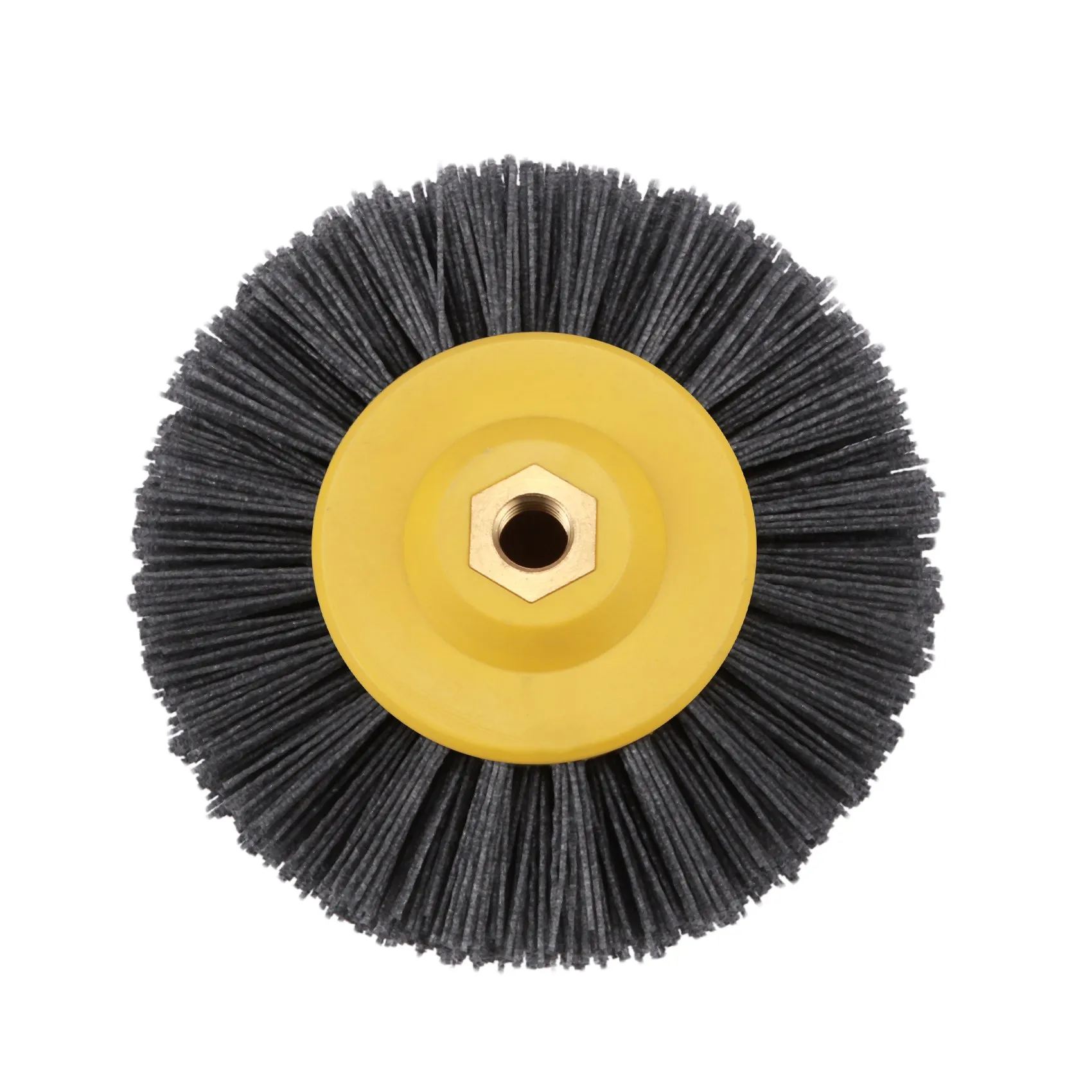 1 piece 150x40mm x M14 P60Nylon Abrasive Wire Polishing Brush Wheel for Wood Furniture Stone Antiquing Grinding