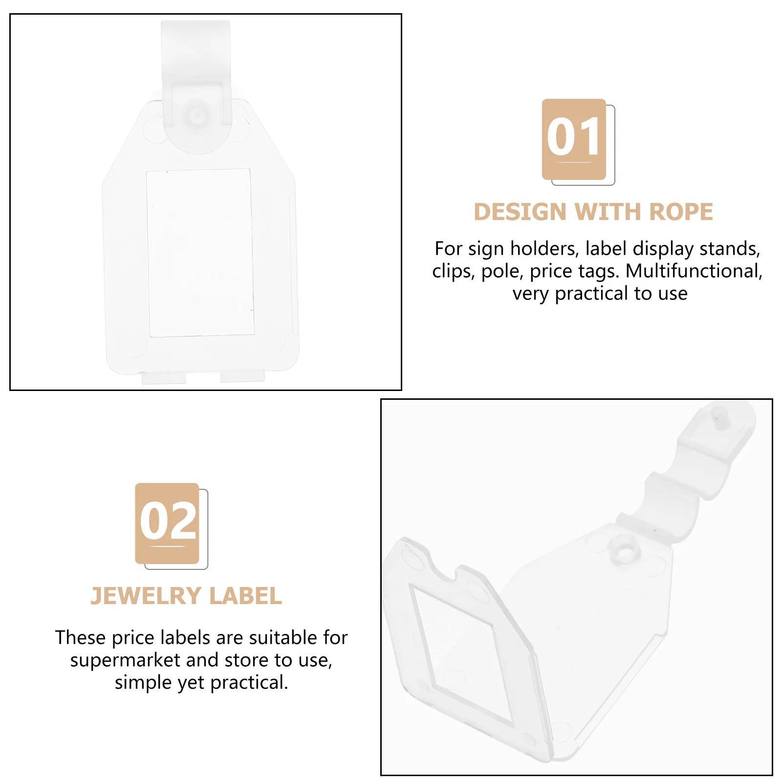 20 قطعة من مشابك حامل الأسعار متعددة الوظائف سهلة الاستخدام لعلامات رف السوبر ماركت وحامل بطاقات الأسعار وحاملي الملصقات #5