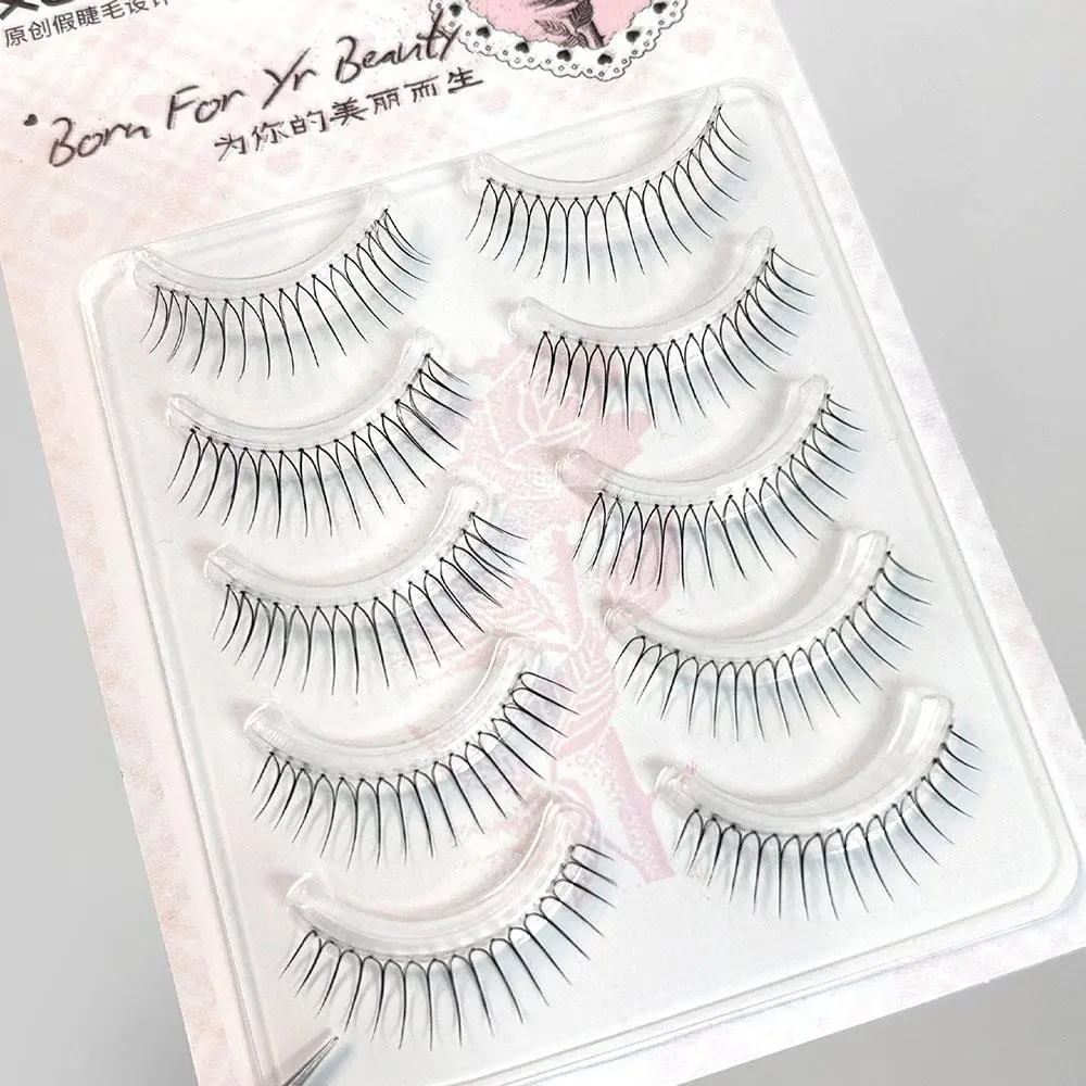 5 paires de faux cils Extension de cils cils croisés naturels en forme de U grappe de cils Dense maquillage des yeux cils cosmétiques réutilisables