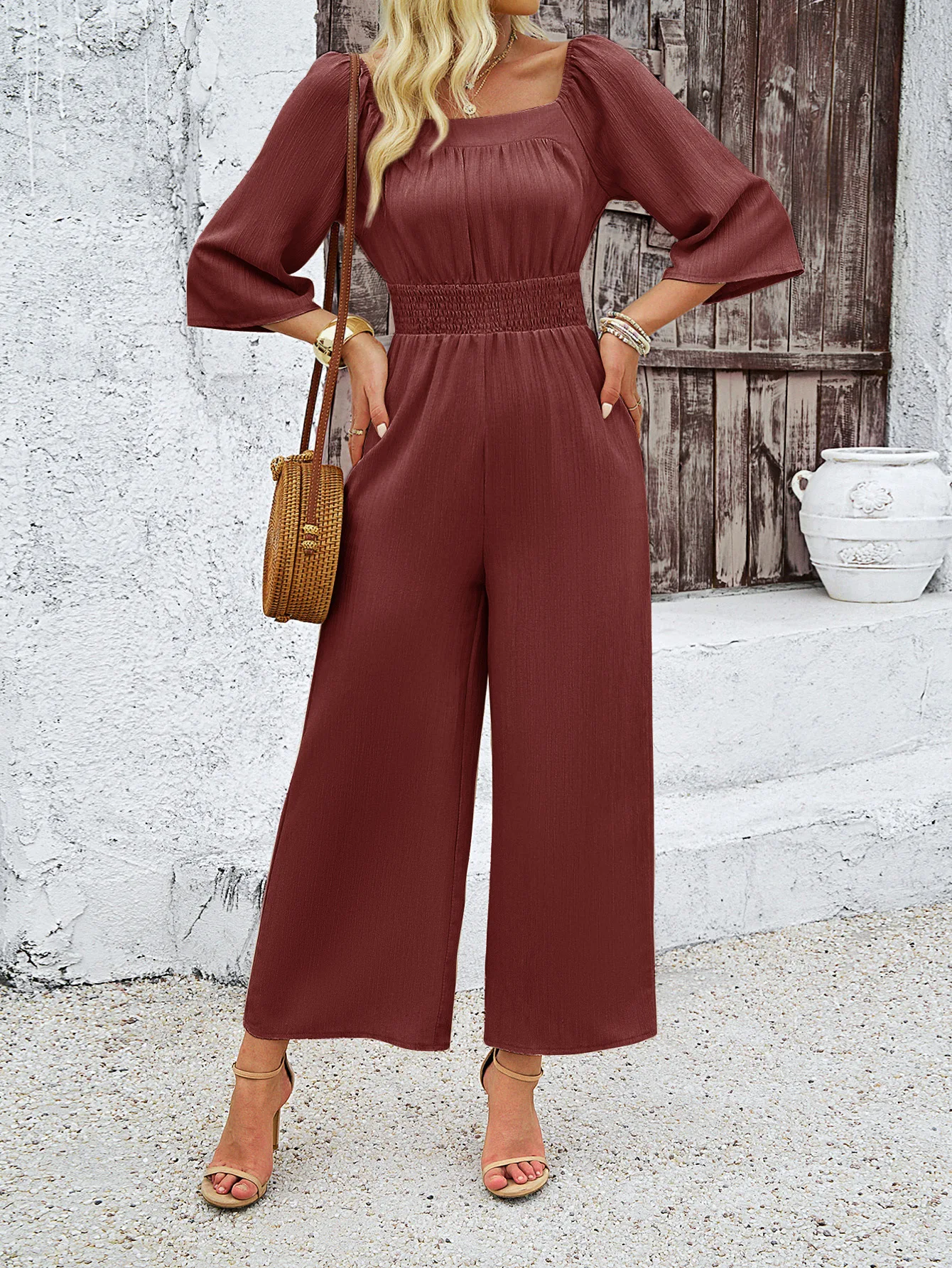 Enterizo Elegante Pierna Ancha Dama Casual - usage example