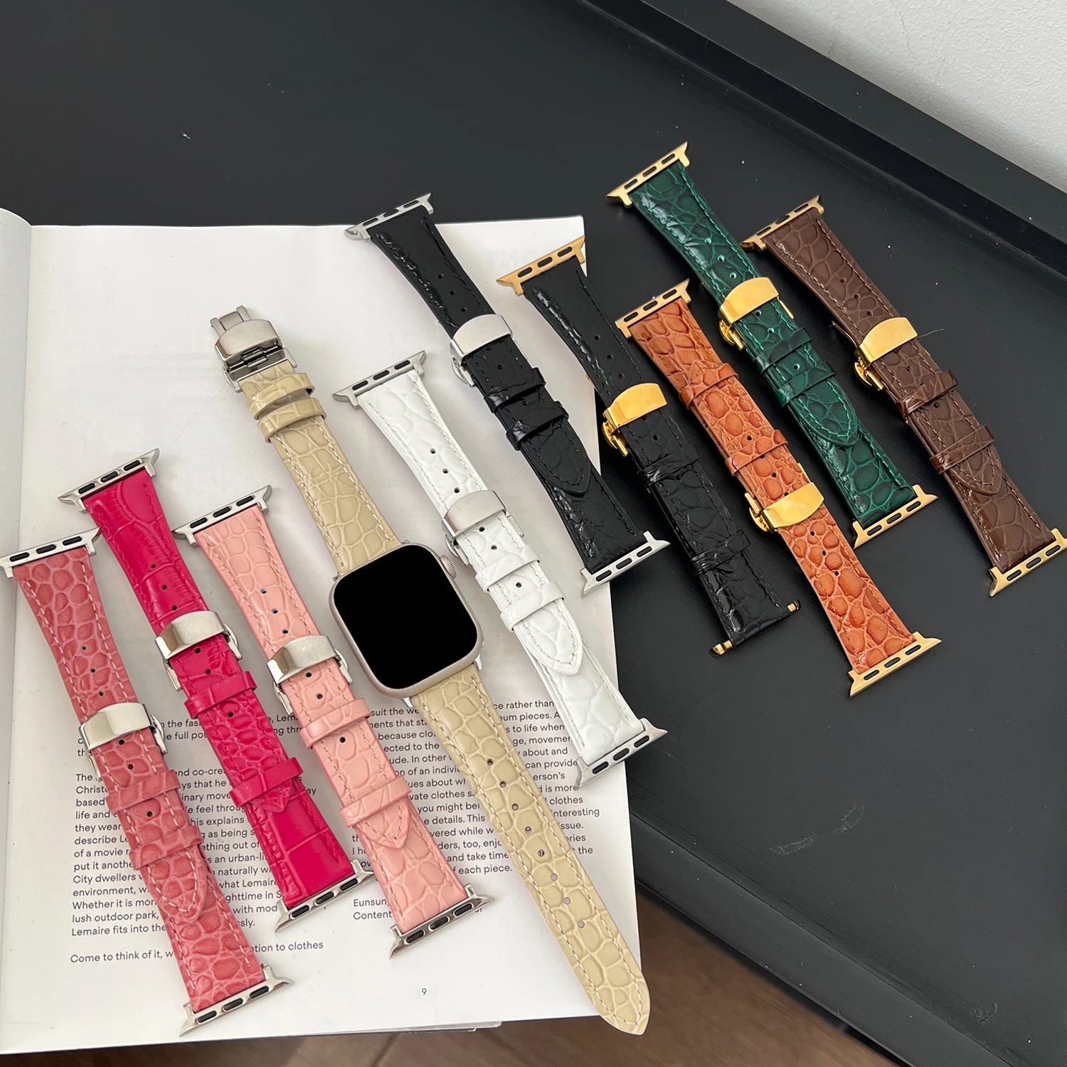 Luksusowy pasek modowy do paska do Apple Watch 49mm Ultra 45mm 42mm 38mm pasek z metalową klamrą pasek IWatch Series 9SE87 — zdjęcie produktu 2