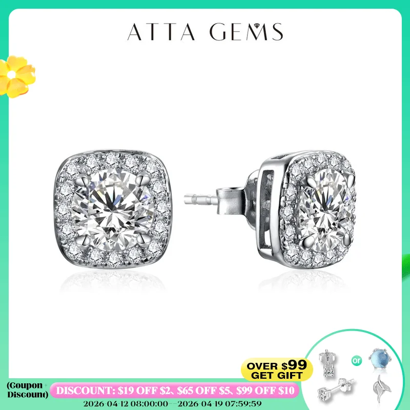 

ATTAGEMS Роскошный Бриллиантовый бриллиант диаметром карата, Серебряное золото, Муассанит, Изящные Ювелирные изделия, сертификат оптовой продажи