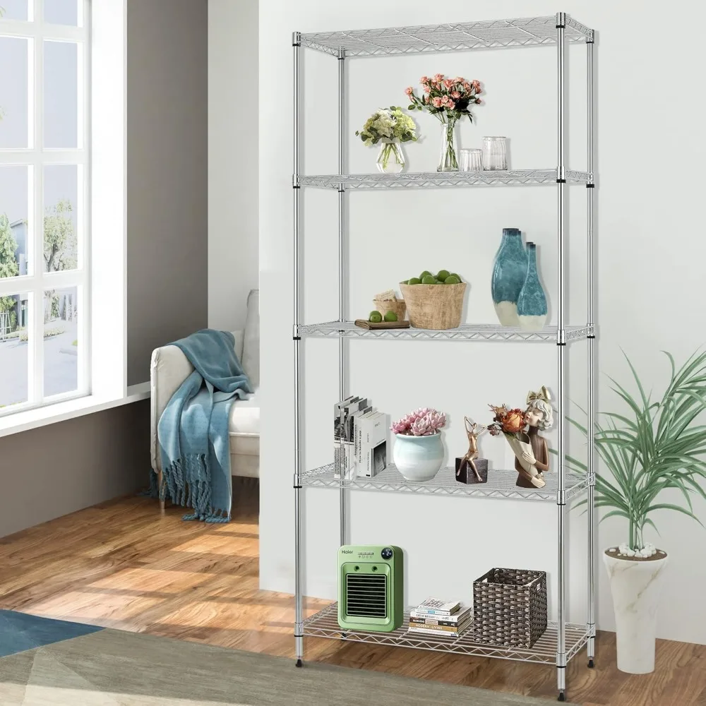 

5-Tier Heavy Duty Steel Shelving Unit 24x14x60 Inch Commercial Rack for Kitchen Garage Pantry