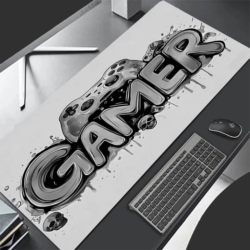 90x40 cm noir gris Gamer LOGO tapis de souris professionnel eSports joueurs de jeu vitesse verrouillage bord caoutchouc jeu bureau tapis de souris tapis de clavier