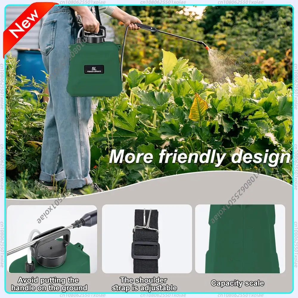 

5L Electric Garden Sprayer Automatic Plant Watering Wand with Adjustable Nozzle Portable Handheld Mister for Flower Lawn