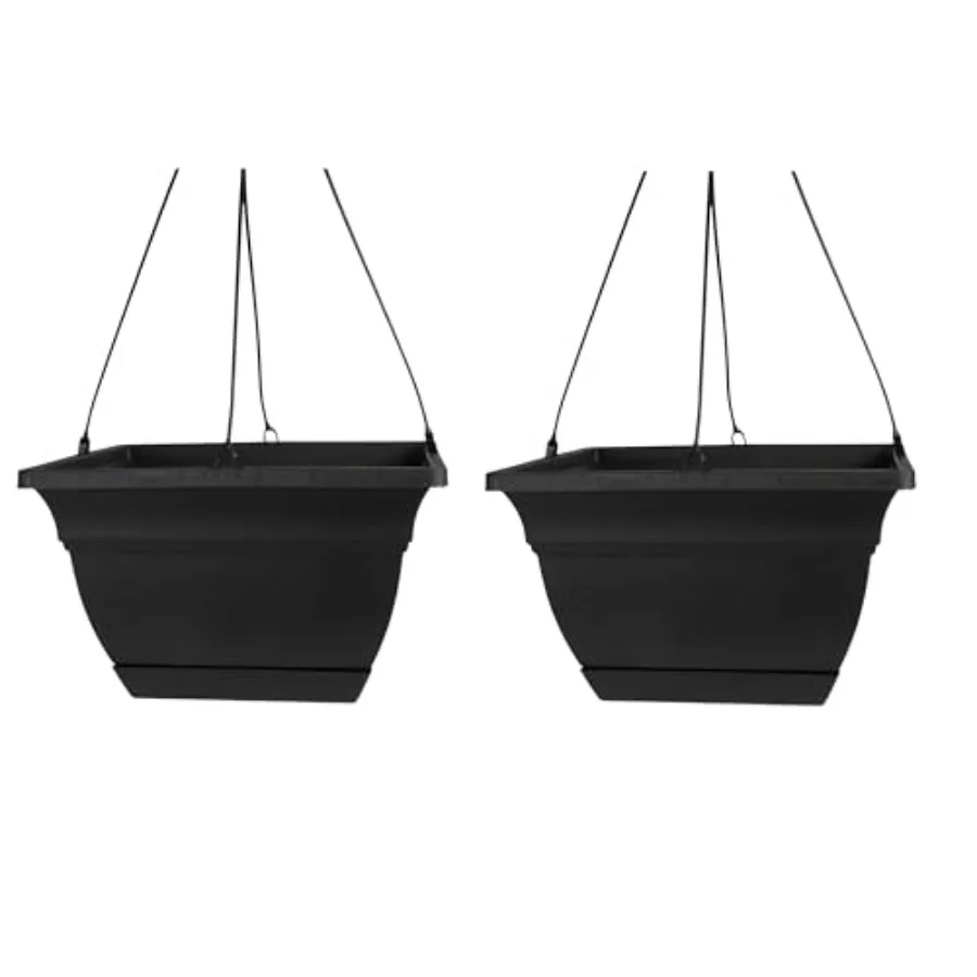 

Подвесное кашпо Eclipse Square для комнатных растений - Современный подвесной горшок для растений с прикрепленной подставкой - Легкий и устойчивый к УФ-излучению