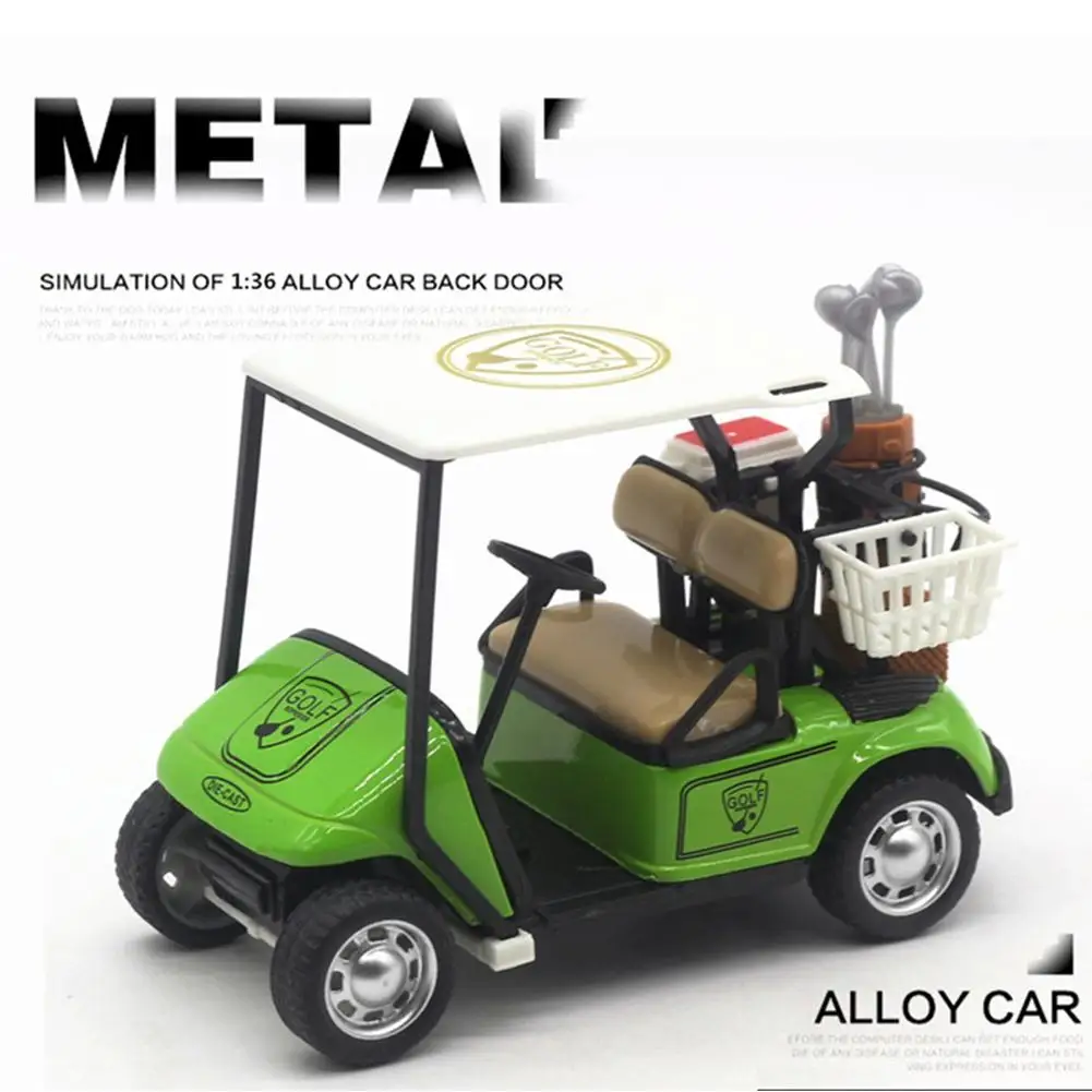 ゴルフモデルカー ミニプルバックアクション ゴルフカートモデル キッズトイ 簡単操作 ライトミュージック付き プルバックダイキャストゴルフカートトイ