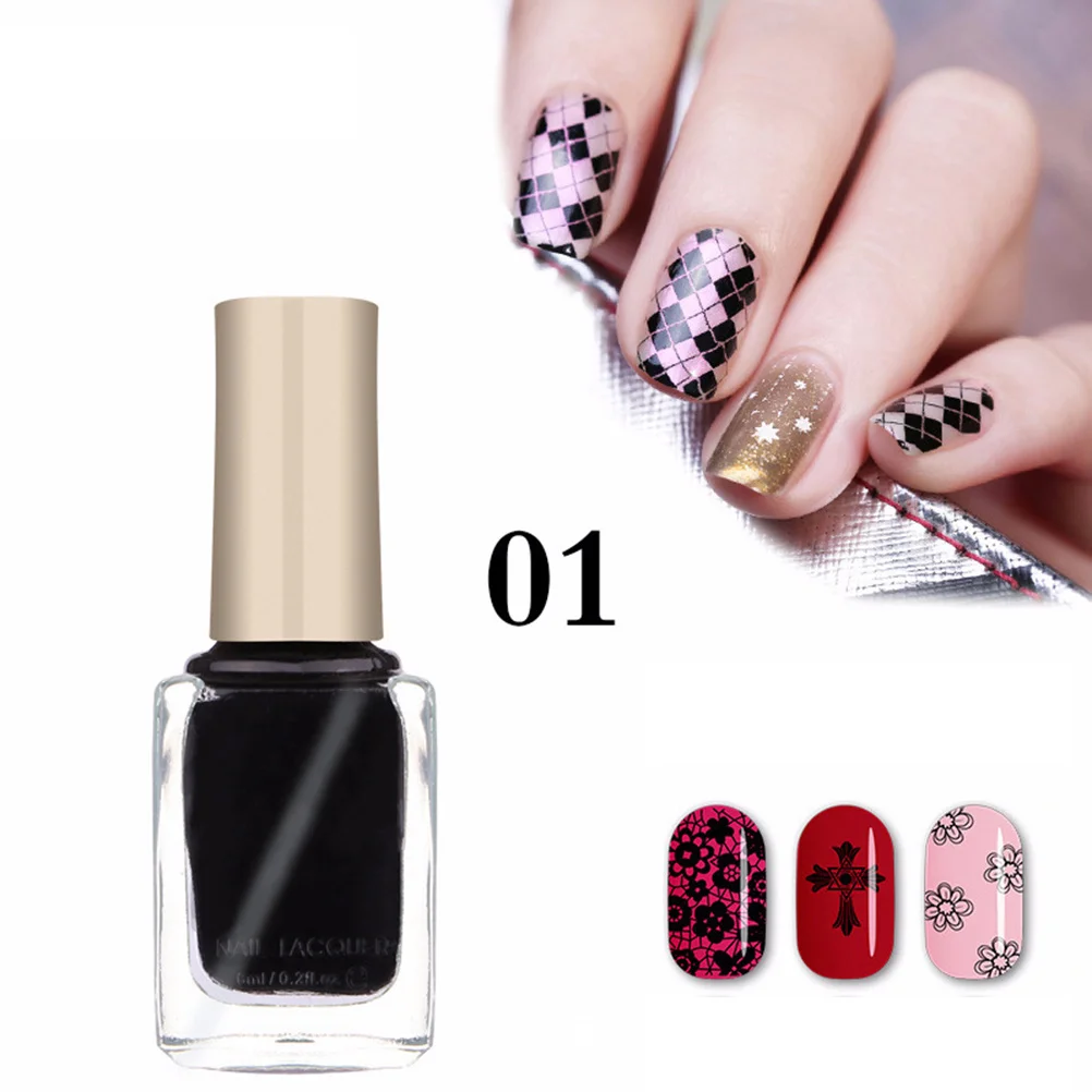 5 pièces ensemble d'estampage haute changement bricolage Nail Art Kit d'impression vernis à ongles longue durée tremper le vernis Gel