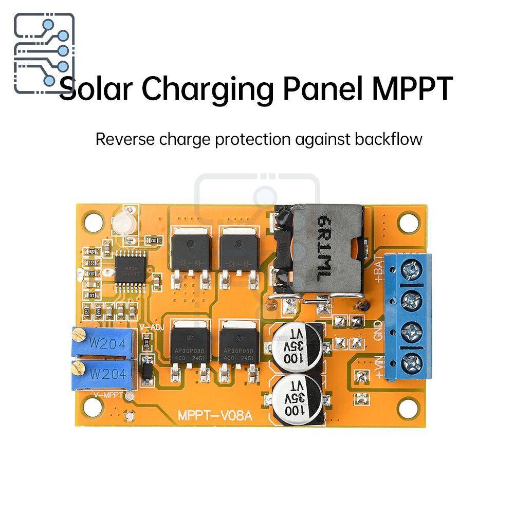 5A 100W MPPT Solar Panel Regulator Controller 9V 12V 18V 24V Auto Switch Solar Charging Panel Conversion Efficiency 95% DC 8-28V