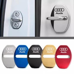 4 Stück Edelstahl Autotür schloss Abdeckung Schutz Aufkleber für Audi A3 A4 A5 A6 A7 A8 Q3 Q7 Q5 B8 B6 C6 C7 Logo Zubehör