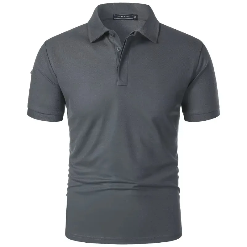 New Mens Short Sleeve T Shirt Sports Tennis Polo Shirt Summer Oversized Breathable Shirts Button Moisture-Wicking Streetwear