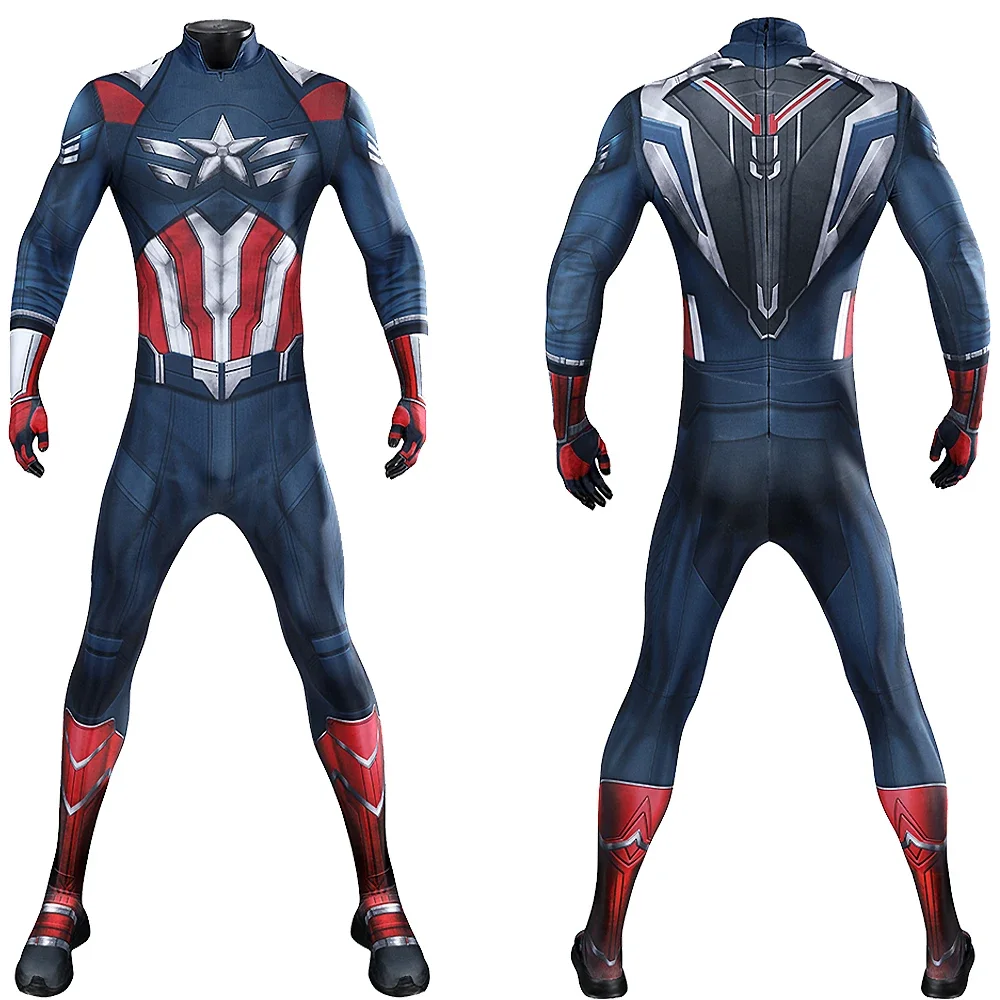 Captain America 4 Brave New World Cosplay Steve Rogers Costume Superhero 3D Printed Spandex Outfit Halloween Costume Zenzai Suit