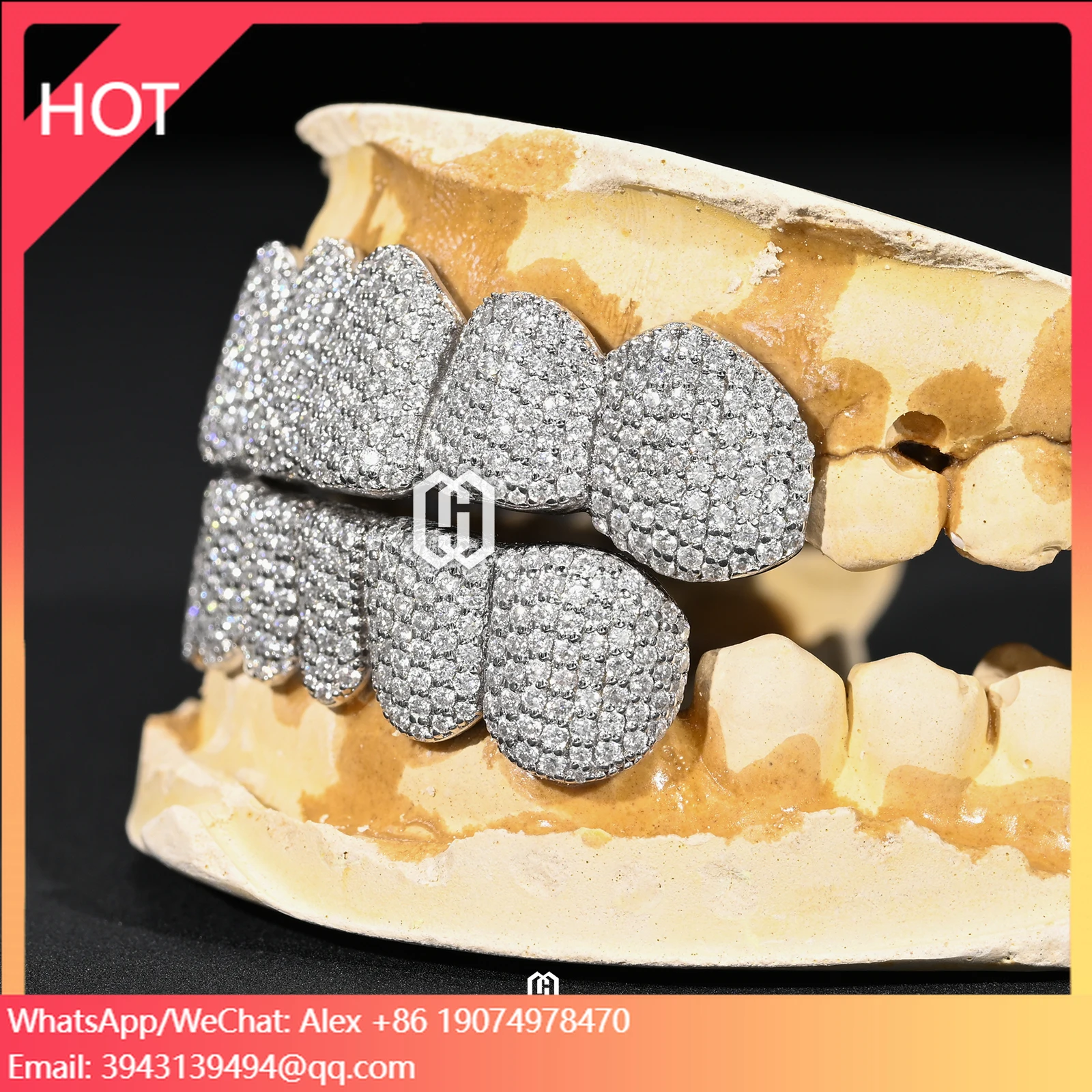 

Индивидуальные гриллзы VVS D Moissanite 8 на 8, инкрустированные бриллиантами, из золота 10K 14K 18K и серебра 925 пробы, на заказ для зубов