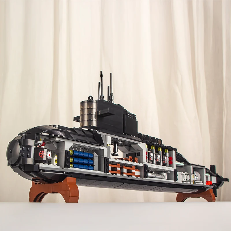 

Тип 094, стратегическая ядерная подводная лодка MOC, строительный блок, военная модель, орнамент, оригинальность, сборка головоломок, игрушка, подарок для мальчика
