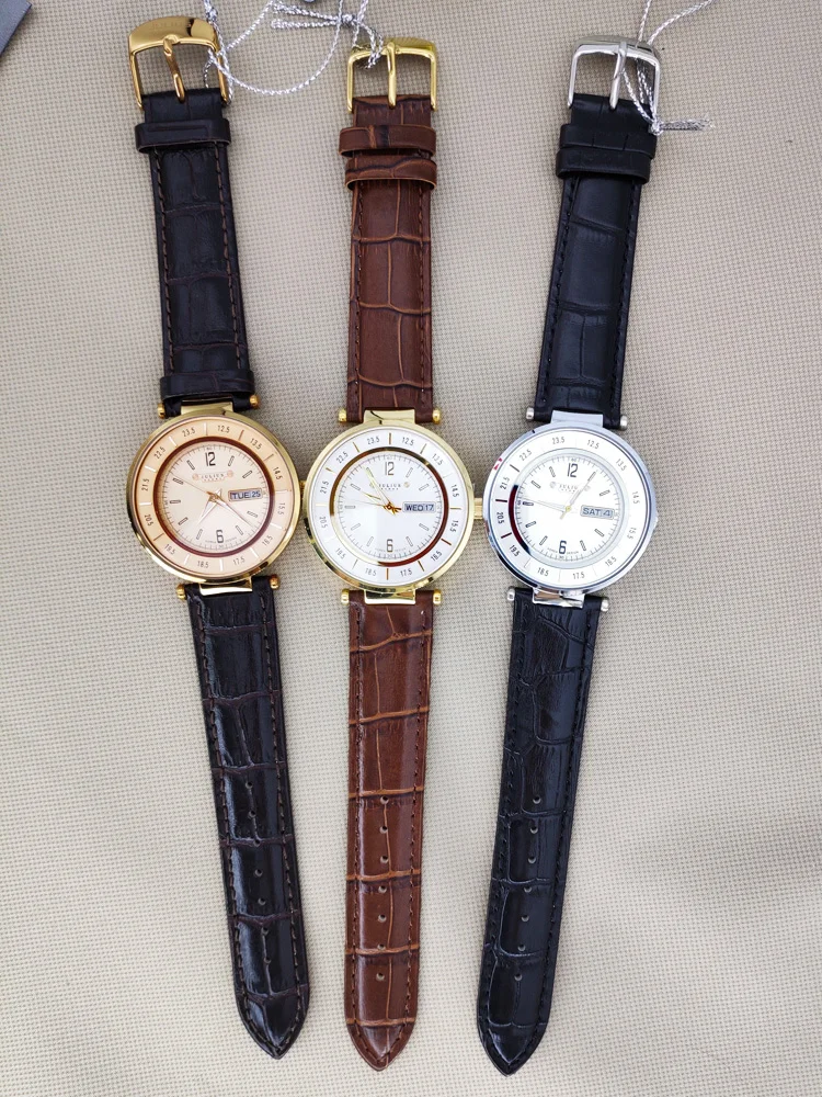 Auto Date Week Julius Homme Men's Watch Japan Quartz Hours Retro Clock Business Real Leather Birthday Father's Gift Box