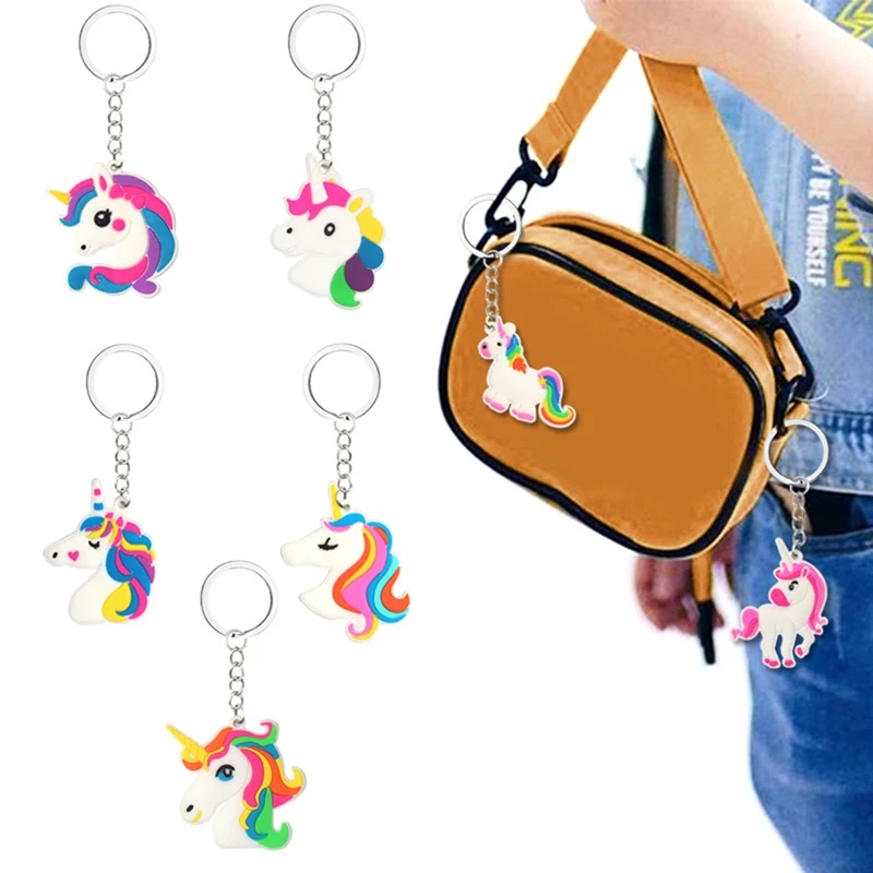 6/12PCS Unicorn Keychain Friends Guests Giveaways Kids Birthday Party Favor Gifts Boy Girl Baby Shower Unicorn Gift Bag Fillers view 3