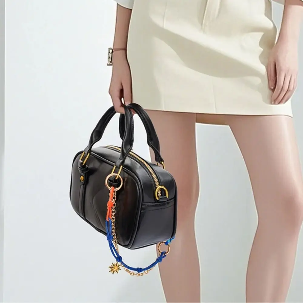 DIY قلادة الرجعية حبل المنسوجة قلادة مفتاح سلسلة هندسية الهاتف المحمول قلادة الكرتون الأزياء حقيبة سلسلة سحر ظهره #1