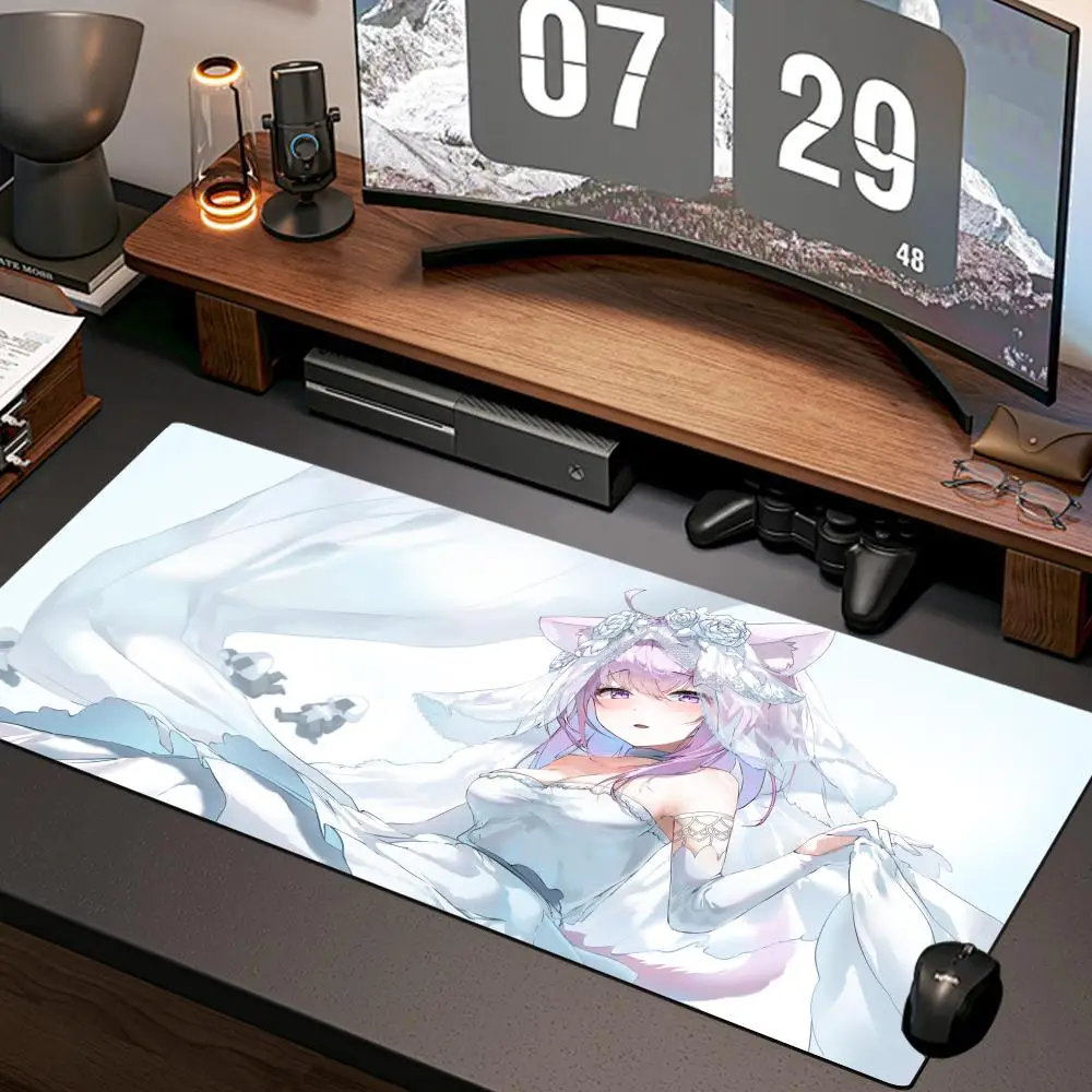 

Cute Anime Charater Nekomata Okayu Anti-slip Mouse Pad Pc Gamer Accessorios Desk Protector Mat All Size Edgelock 1200x600x4mm