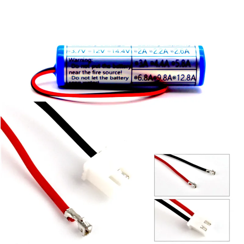 Batería de litio 18650 3,7 V (enchufe XH 2,54) para pesca, 2600mAh, 3500mAh, luz LED, Altavoz Bluetooth, baterías de emergencia DIY