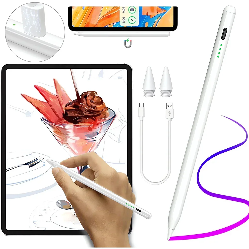 

For Apple Pencil Stylus Pen iOS Tablet Touch Pen With Power Display for iPad 10 iPad Pro 11 1-4 Pro 12.9 3-6 air 3 4 5 mini 5 6