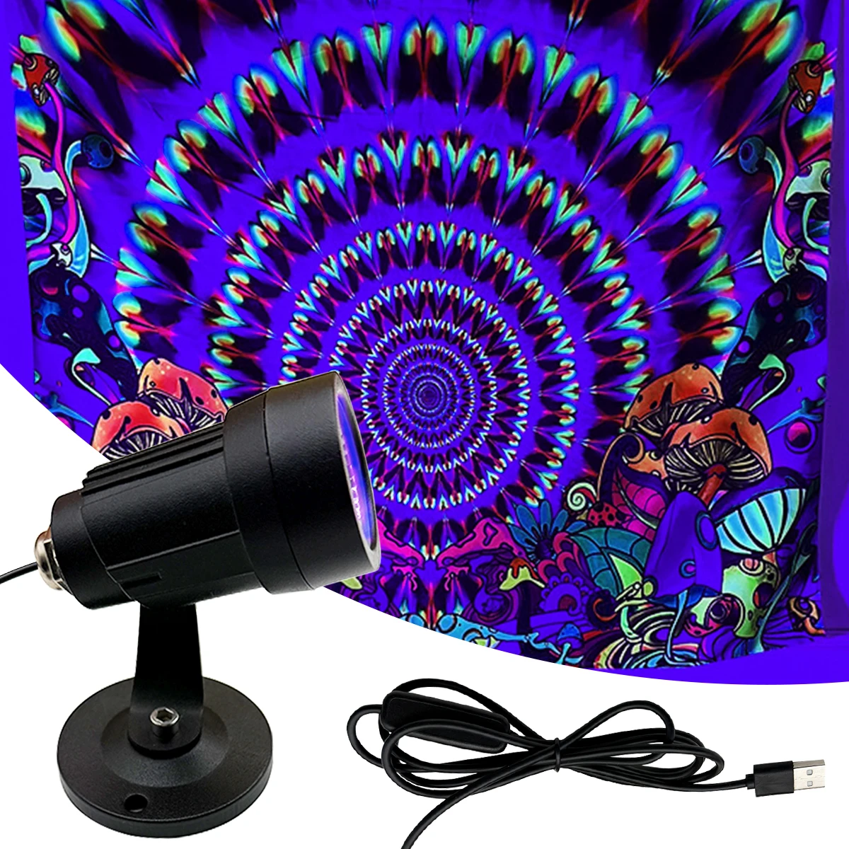 

Ultraviolet nail drying lamp, 395nm wavelength UV curing lamp, black light lamp, purple light fluorescent tapestry party lamp