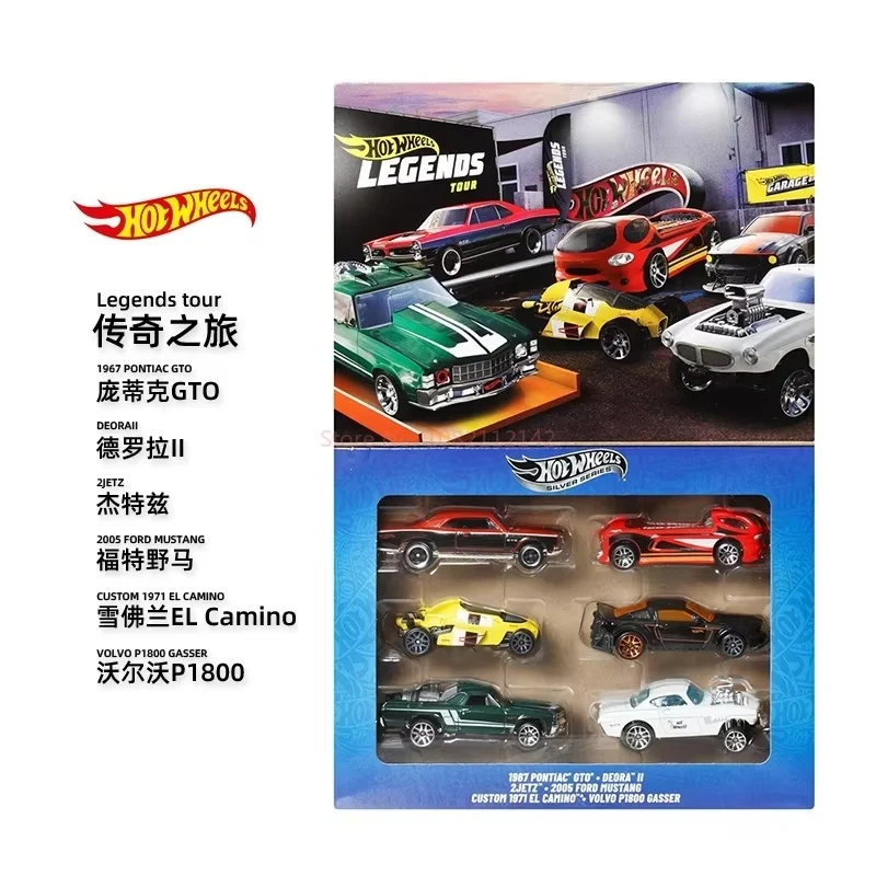 

Genuine Hot Wheels Alloy Sports Car Set - 6-Pack Simulation Toy Gifts Box Collectible Vehicle Collection Of Simulated Car Model