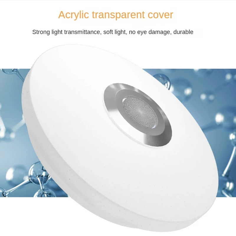 RGB Ceiling Lamps Smart Modern Ceiling Lighting Music Remote Application Control Bluetooth Speaker Indoor Decor 26Cm Durable