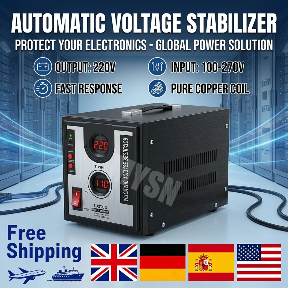 High Frequency 3000W 5000W 100V-260V Input Fully Automatic AC Voltage Stabilizer Household 220V 110V Output Voltage Regulators