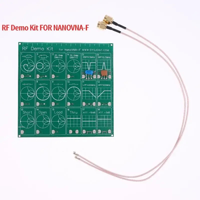 RF Test Board, 18 Functional Modules RF Demo Kit NanoVNA Test Filters Vector Network Analyzer Board Attenuator