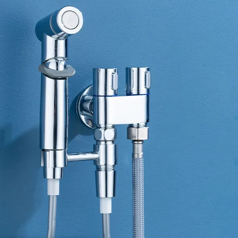Zinc Alloy Angle Valve Wall Mount Toilet Bidet Sprayer Set One In Two Out Water Cleaning Sprayer for Bathroom Toilet Accessories image 5