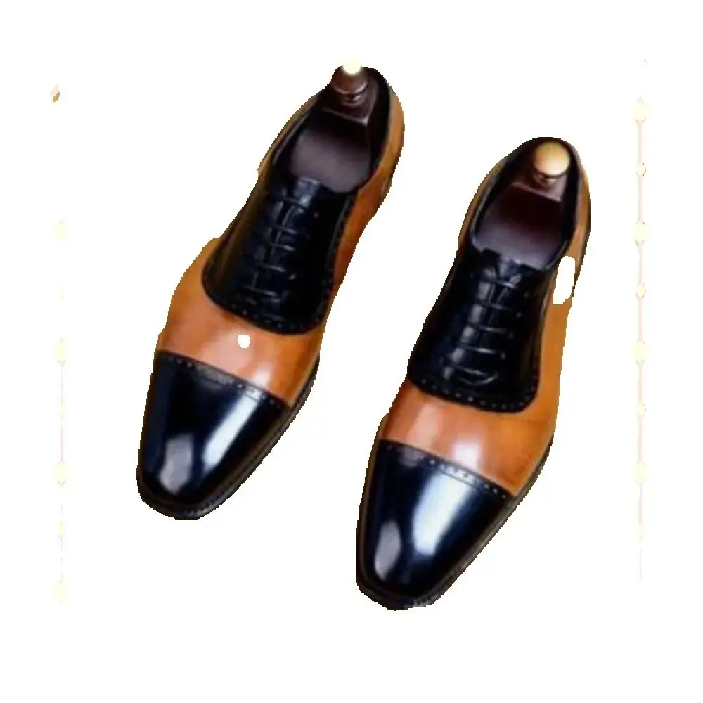 Brown Black Patchwork Men Shoes Round Toe Cross Tied Men's Dress Shoes Gentlemen Slip on Party Shoes Big Size 47 Sprig Autumn