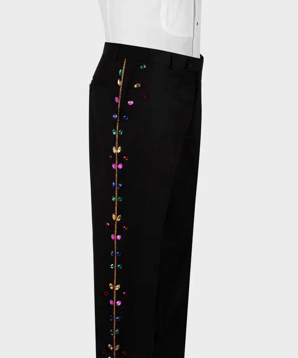 Conjunto de ternos masculinos com glitter e diamantes, brilhante, lapela repicada, smoking, padrinhos de casamento, jaqueta dupla breasted, 2 peças, vestido formal