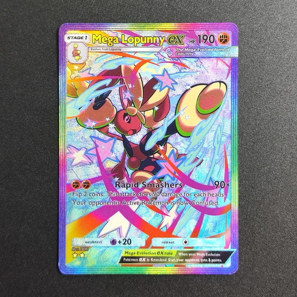

Коллекционная карта Pokemon TCG DIY STACE1 Mega Lopunny EX, суперредкая, классическая, для игры, аниме-карты, игрушки