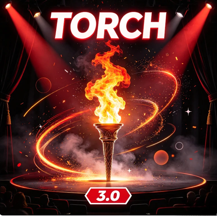 Professional Stage Magic Props Fire Torch Magic Trick Appearance Vanish Illusion Gimmick Theater and Live Performance Magician