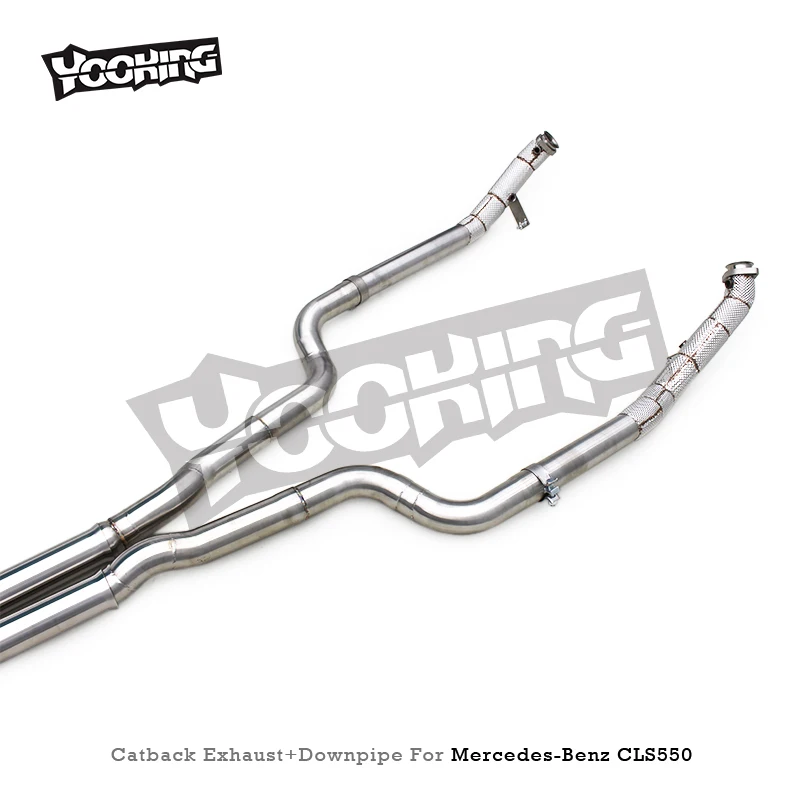 Custom Free Flow Downpipe Valved Catback For Mercedes-Benz CLS550 V8 4.7L 2010-2016 Stainless Steel Exhaust Pipes System