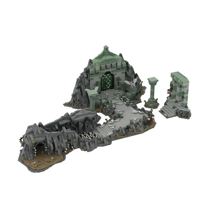 Blocos de construção moc de empilhamento, anéis mágicos, cena de filme, caminhos do modelo morto, montagem diy, brinquedos de vista de rua, presentes