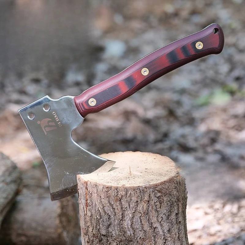 Multifunctional Outdoor Portable Self-defense Mountain Axe Chopping Wood Integrated Keel Tactical Axe with K Sheath Ignition Rod