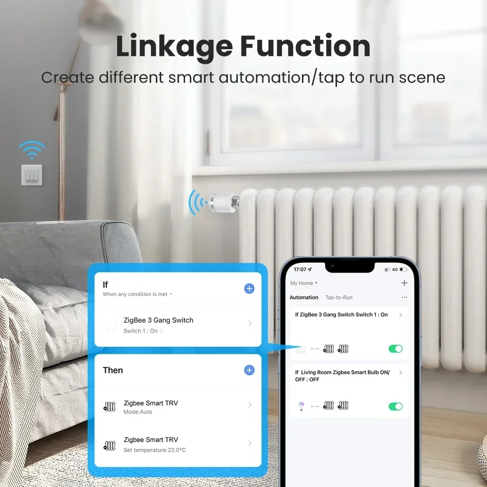 TNCE Tuya ZigBee3.0 TRV Radiator Actuator, Boiler Heat Control, 2MQTT Smart Thermostat Valve, voice with Alexa Google Home Alice
